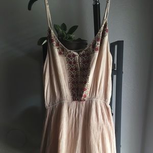 Boho Dress with Embroidered Hem